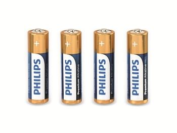 Aanbiedingen Philips batterijen Premium Alkaline LR6 AA 4 stuks - Geldig van 26/07/2021 tot 04/08/2021 bij Camping Pro