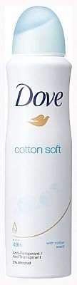 Aanbiedingen Dove Deodorant Spray Cotton Soft 150ml - Geldig van 15/08/2021 tot 21/01/2022 bij Drogisterij.net