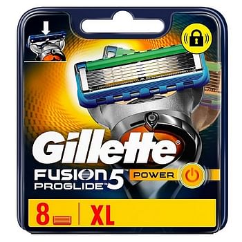 Aanbiedingen 8stuks Gillette Fusion5 Proglide Power Scheermesjes - Geldig van 15/08/2021 tot 21/10/2021 bij Drogisterij.net