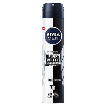 Aanbiedingen Nivea Men Deodorant Deospray Black En White Xl 200ml - Geldig van 15/08/2021 tot 21/01/2022 bij Drogisterij.net