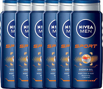 Aanbiedingen Nivea Men Douchegel Sport Body Face And Hair Voordeelverpakking 6x500ml - Geldig van 15/08/2021 tot 21/01/2022 bij Drogisterij.net
