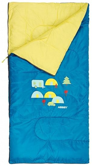 Aanbiedingen Abbey slaapzak Fairytale blauw/geel jongens 140 x 70 cm - Geldig van 03/08/2021 tot 03/08/2021 bij Camping Pro