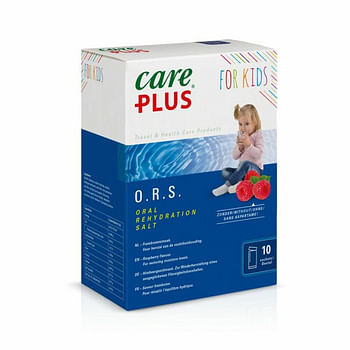 Aanbiedingen Care Plus ORS Kids Framboos 10 sachets - Geldig van 17/09/2021 tot 22/01/2022 bij Plein