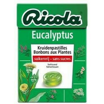 Aanbiedingen Ricola Eucalyptus Suikervrij Kruidenpastilles Doosje 50 gr - Geldig van 18/09/2021 tot 22/01/2022 bij Plein