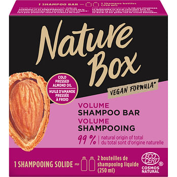 Aanbiedingen Nature Box Shampoo Bar Almond Volume 85 gr - Geldig van 20/09/2021 tot 22/01/2022 bij Plein