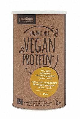 Aanbiedingen Purasana Vegan Protein Banbio - Geldig van 21/09/2021 tot 14/11/2021 bij Drogisterij.net