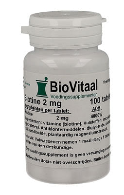 Aanbiedingen Biovitaal Biotine 2mg - Geldig van 26/09/2021 tot 14/11/2021 bij Drogisterij.net