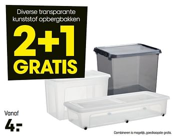 Aanbiedingen Diverse transparante kunststof opbergbakken - Huismerk - Kwantum - Geldig van 03/01/2022 tot 23/01/2022 bij Kwantum
