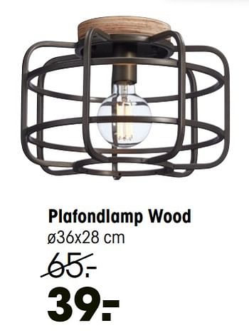 Aanbiedingen Plafondlamp wood - Huismerk - Kwantum - Geldig van 03/01/2022 tot 23/01/2022 bij Kwantum