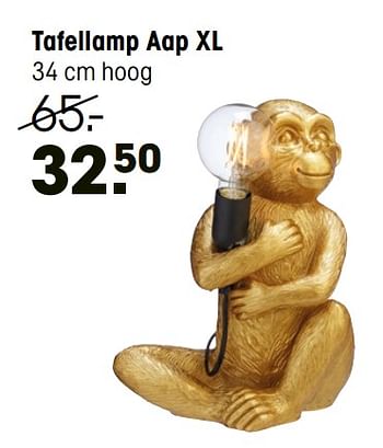 Aanbiedingen Tafellamp aap xl - Huismerk - Kwantum - Geldig van 03/01/2022 tot 23/01/2022 bij Kwantum