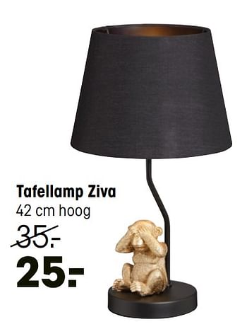 Aanbiedingen Tafellamp ziva - Huismerk - Kwantum - Geldig van 03/01/2022 tot 23/01/2022 bij Kwantum