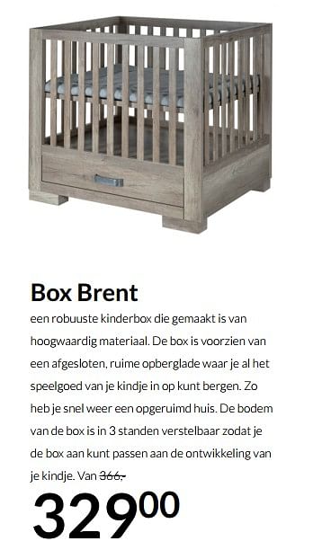 Aanbiedingen Box brent - Huismerk - Babypark - Geldig van 04/01/2022 tot 17/01/2022 bij Babypark