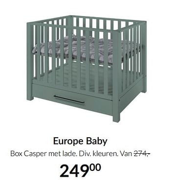 Aanbiedingen Europe baby box casper met lade - Europe baby - Geldig van 04/01/2022 tot 17/01/2022 bij Babypark