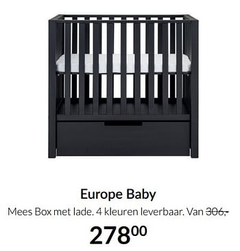Aanbiedingen Europe baby mees box met lade - Europe baby - Geldig van 04/01/2022 tot 17/01/2022 bij Babypark