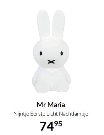 Aanbiedingen Mr maria nijntje eerste licht nachtlampje - Mr. Maria - Geldig van 04/01/2022 tot 17/01/2022 bij Babypark