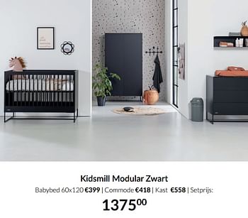 Aanbiedingen Kidsmill modular zwart - Kidsmill - Geldig van 04/01/2022 tot 17/01/2022 bij Babypark