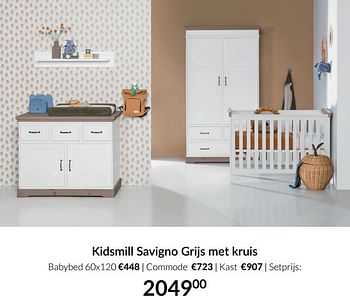 Aanbiedingen Kidsmill savigno grijs met kruis - Kidsmill - Geldig van 04/01/2022 tot 17/01/2022 bij Babypark