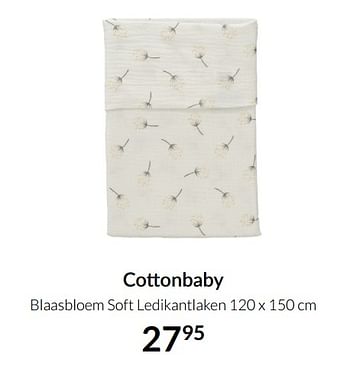 Aanbiedingen Cottonbaby blaasbloem soft ledikantlaken - Cottonbaby  - Geldig van 04/01/2022 tot 17/01/2022 bij Babypark