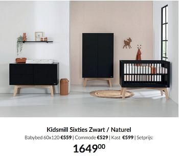 Aanbiedingen Kidsmill sixties zwart - naturel - Kidsmill - Geldig van 04/01/2022 tot 17/01/2022 bij Babypark