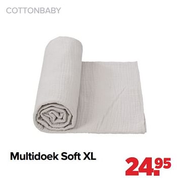 Aanbiedingen Multidoek soft xl - Cottonbaby  - Geldig van 03/01/2022 tot 29/01/2022 bij Baby-Dump