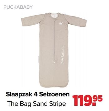 Aanbiedingen Slaapzak 4 seizoenen the bag sand stripe - Puckababy - Geldig van 03/01/2022 tot 29/01/2022 bij Baby-Dump