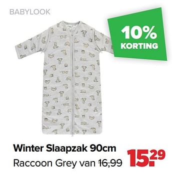 Aanbiedingen Winter slaapzak raccoon grey - Baby look - Geldig van 03/01/2022 tot 29/01/2022 bij Baby-Dump