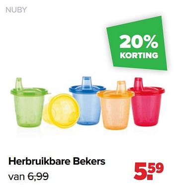 Aanbiedingen Herbruikbare bekers - Nuby - Geldig van 03/01/2022 tot 29/01/2022 bij Baby-Dump