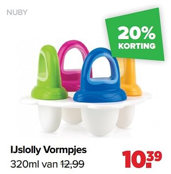 Aanbiedingen Ijslolly vormpjes - Nuby - Geldig van 03/01/2022 tot 29/01/2022 bij Baby-Dump