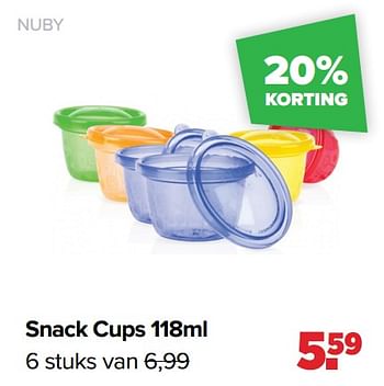 Aanbiedingen Snack cups - Nuby - Geldig van 03/01/2022 tot 29/01/2022 bij Baby-Dump
