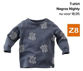 Aanbiedingen T-shirt negros nighty - Z8 - Geldig van 03/01/2022 tot 29/01/2022 bij Baby-Dump