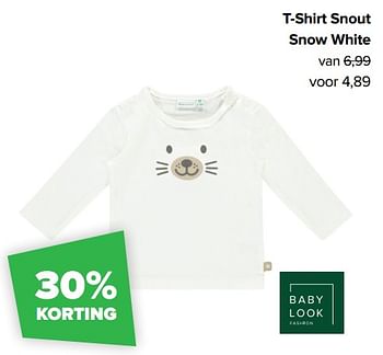 Aanbiedingen T-shirt snout snow white - Baby look - Geldig van 03/01/2022 tot 29/01/2022 bij Baby-Dump