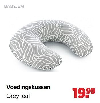 Aanbiedingen Voedingskussen grey leaf - BabyJem - Geldig van 03/01/2022 tot 29/01/2022 bij Baby-Dump