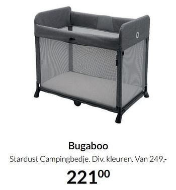 Aanbiedingen Bugaboo stardust campingbedje - Bugaboo - Geldig van 04/01/2022 tot 17/01/2022 bij Babypark