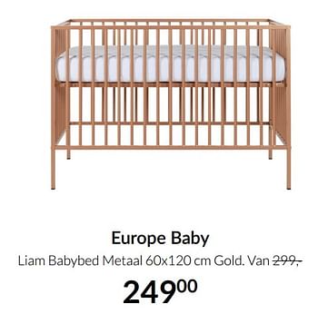 Aanbiedingen Europe baby liam babybed metaal - Europe baby - Geldig van 04/01/2022 tot 17/01/2022 bij Babypark