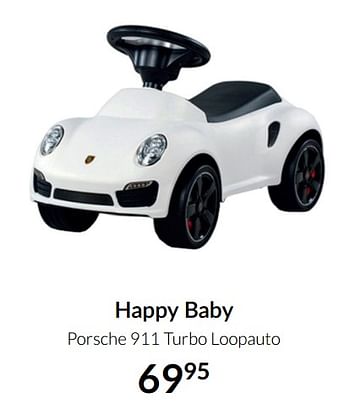 Aanbiedingen Happy baby porsche 911 turbo loopauto - Happybaby - Geldig van 04/01/2022 tot 17/01/2022 bij Babypark