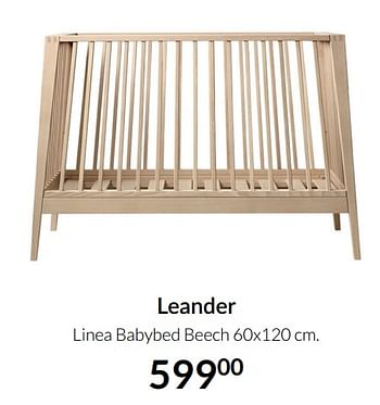 Aanbiedingen Leander linea babybed beech - Leander - Geldig van 04/01/2022 tot 17/01/2022 bij Babypark