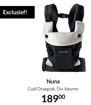 Aanbiedingen Nuna cudl draagzak - Nuna - Geldig van 04/01/2022 tot 17/01/2022 bij Babypark
