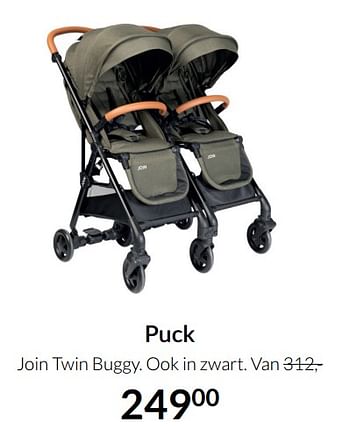 Aanbiedingen Puck join twin buggy - Puck - Geldig van 04/01/2022 tot 17/01/2022 bij Babypark