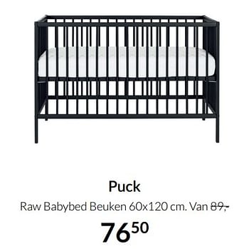 Aanbiedingen Puck raw babybed beuken - Puck - Geldig van 04/01/2022 tot 17/01/2022 bij Babypark