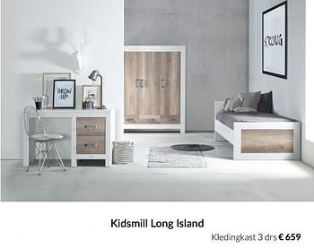 Aanbiedingen Kidsmill long island kledingkast 3 drs - Kidsmill - Geldig van 04/01/2022 tot 17/01/2022 bij Babypark