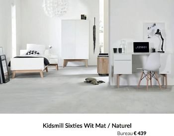 Aanbiedingen Kidsmill sixties wit mat - naturel bureau - Kidsmill - Geldig van 04/01/2022 tot 17/01/2022 bij Babypark