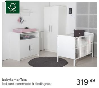Aanbiedingen Babykamer tess - Huismerk - Baby &amp; Tiener Megastore - Geldig van 09/01/2022 tot 15/01/2022 bij Baby & Tiener Megastore