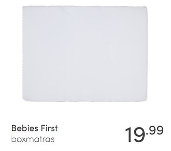 Aanbiedingen Bebies first boxmatras - bebiesfirst - Geldig van 09/01/2022 tot 15/01/2022 bij Baby & Tiener Megastore