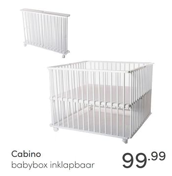 Aanbiedingen Cabino babybox inklapbaar - Cabino - Geldig van 09/01/2022 tot 15/01/2022 bij Baby & Tiener Megastore