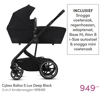 Aanbiedingen Cybex balios s lux deep black 3-in-1 kinderwagen - Cybex - Geldig van 09/01/2022 tot 15/01/2022 bij Baby & Tiener Megastore