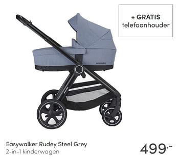 Aanbiedingen Easywalker rudey steel grey 2-in-1 kinderwagen - Easywalker - Geldig van 09/01/2022 tot 15/01/2022 bij Baby & Tiener Megastore