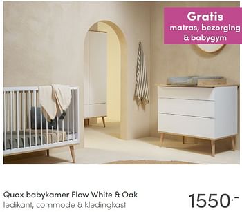 Aanbiedingen Quax babykamer flow white + oak - Quax - Geldig van 09/01/2022 tot 15/01/2022 bij Baby & Tiener Megastore