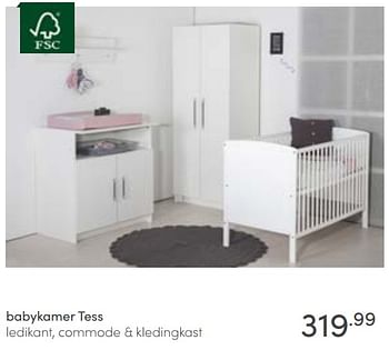 Aanbiedingen Babykamer tess - Huismerk - Baby &amp; Tiener Megastore - Geldig van 16/01/2022 tot 22/01/2022 bij Baby & Tiener Megastore