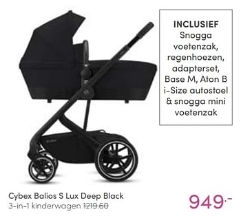Aanbiedingen Cybex balios s lux deep black 3-in-1 kinderwagen - Cybex - Geldig van 16/01/2022 tot 22/01/2022 bij Baby & Tiener Megastore