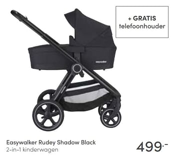 Aanbiedingen Easywalker rudey shadow black 2-in-1 kinderwagen - Easywalker - Geldig van 16/01/2022 tot 22/01/2022 bij Baby & Tiener Megastore